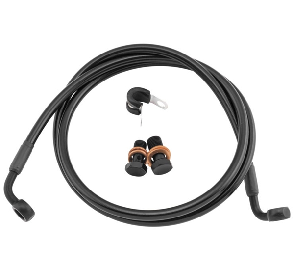 Harley FXST Softail '84-'90 & '99-'09 Ebony +12" Front Brake Lines By Goodridge