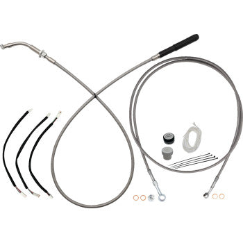FAT BAGGERS INC. EZ Install Kit - 10" Handlebars - Upper Clutch - Full Length - Braided Stainless Steel 249010