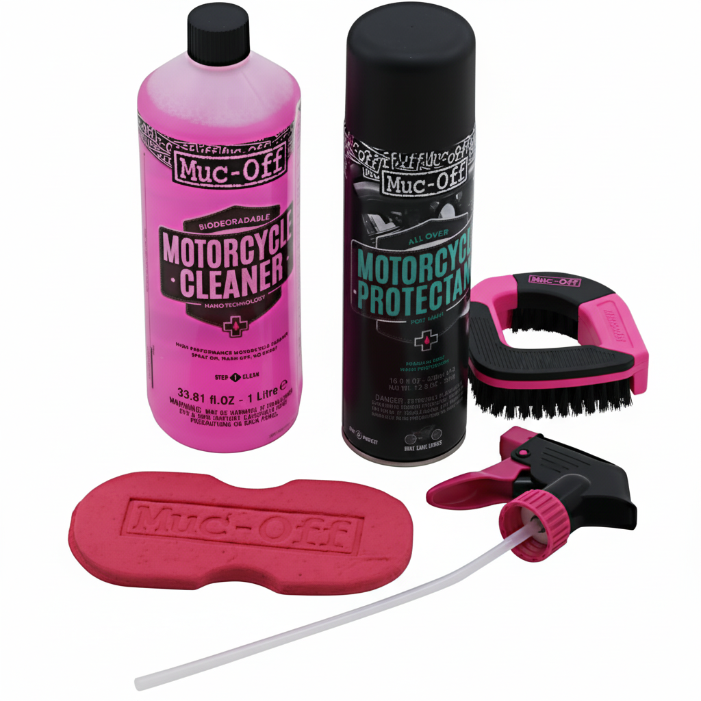 MUC-OFF USA Motorcycle Care Kit - Cleaner/Spray Duo with Sponge
