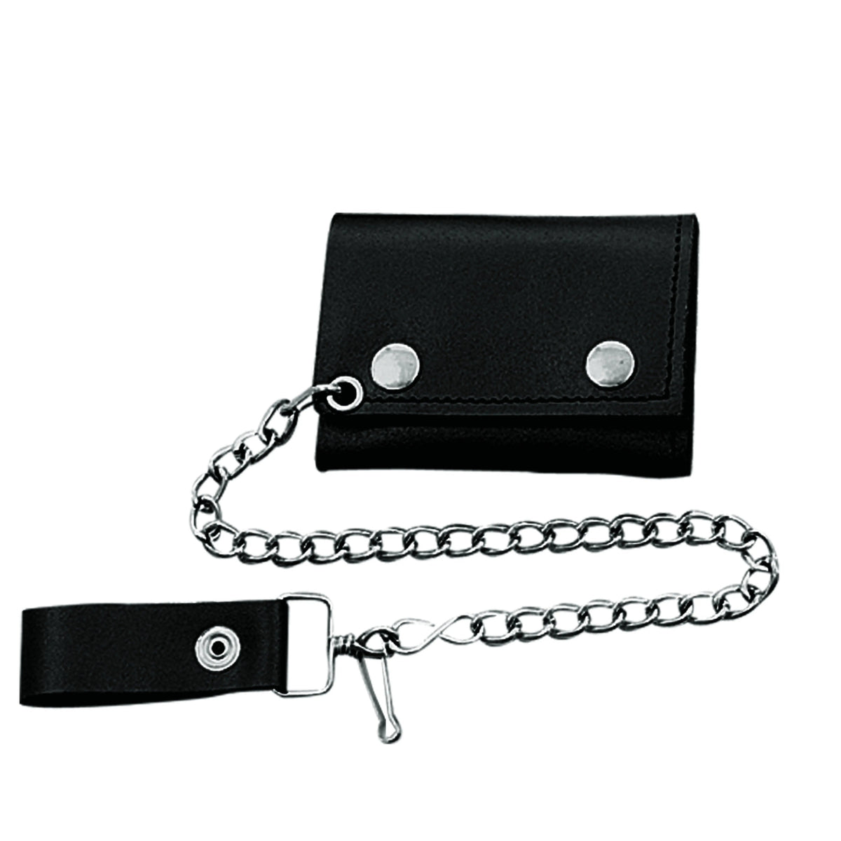 Mini Black Trifold Biker Chain Wallet