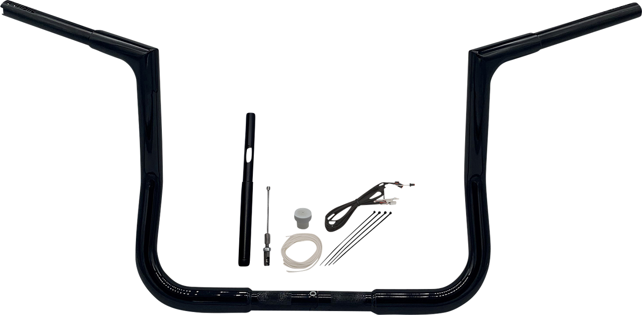 FAT BAGGERS INC. 1-1/4" EZ Install Flat Top Handlebar Kit - 12" - Black