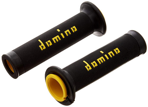 Domino MotoGP Handlebar Grips - Black/Yellow - Twist Throttle (A01041C4740B7-0)