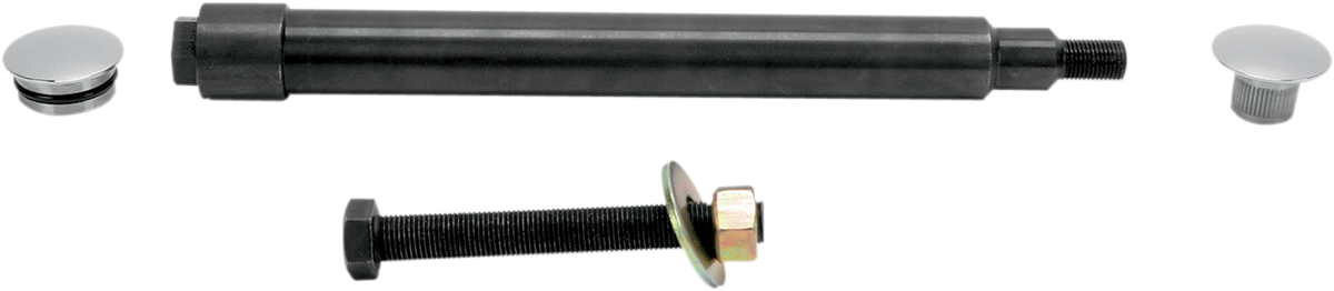 KLOCK WERKS Axle Kit - Flush Mount - Front - Black w/Polished End Caps - 1" / 25.4 mm