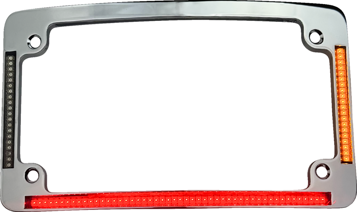 CUSTOM DYNAMICS All-In-One Auxiliary LED License Plate Frame - Chrome - Touring '23-'25