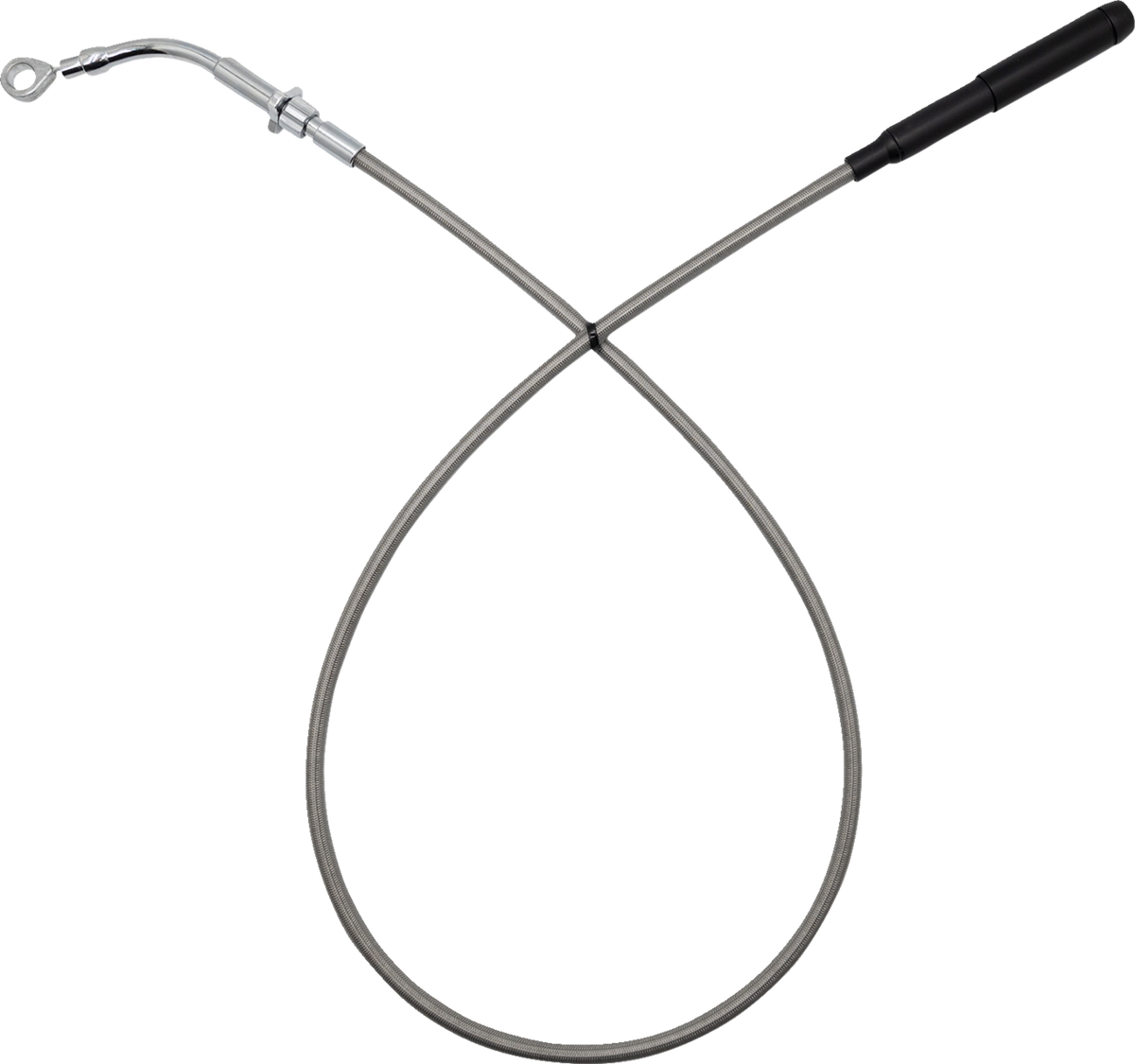 FAT BAGGERS INC. EZ Install Upper Clutch Cable - FLH/FLT - +8" - Braided Stainless Steel/Chrome