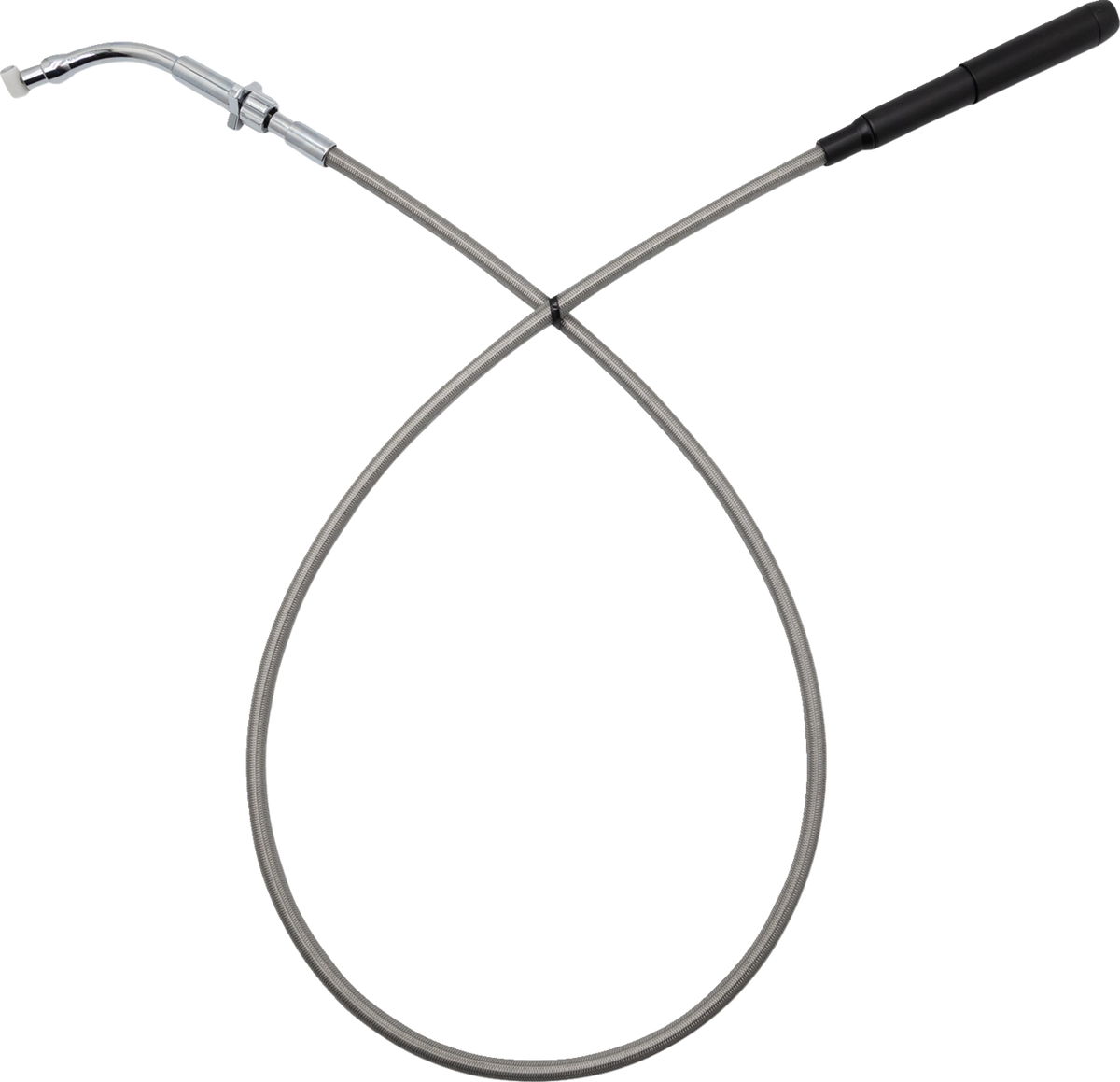 FAT BAGGERS INC. EZ Install Upper Clutch Cable - FLHX/FLTR - +10" - Braided Stainless Steel/Chrome