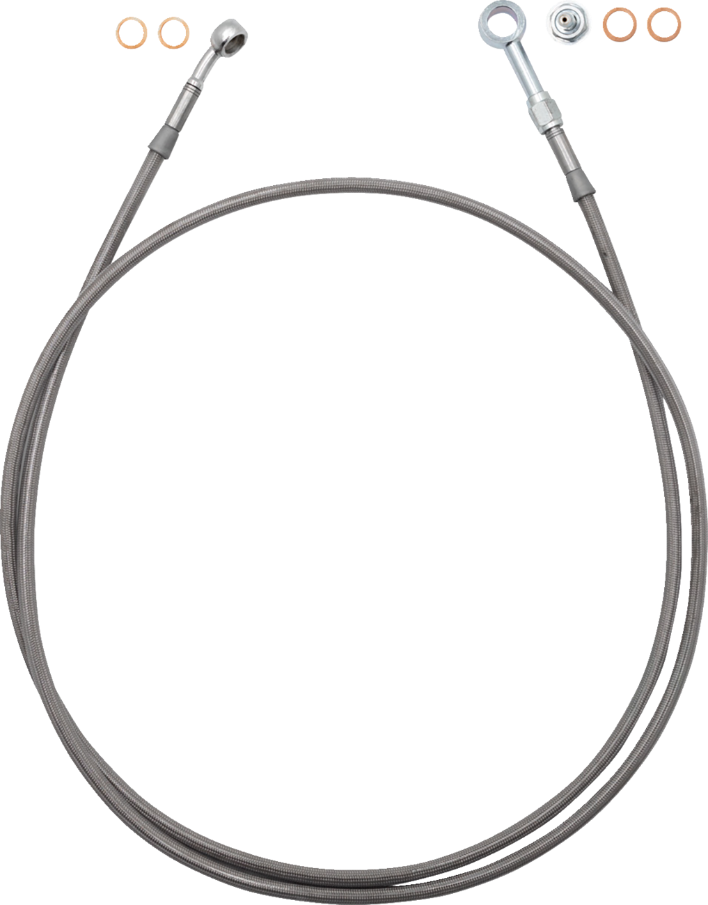 FAT BAGGERS INC. EZ Install Brake Line - 67" - Stainless Steel Braid