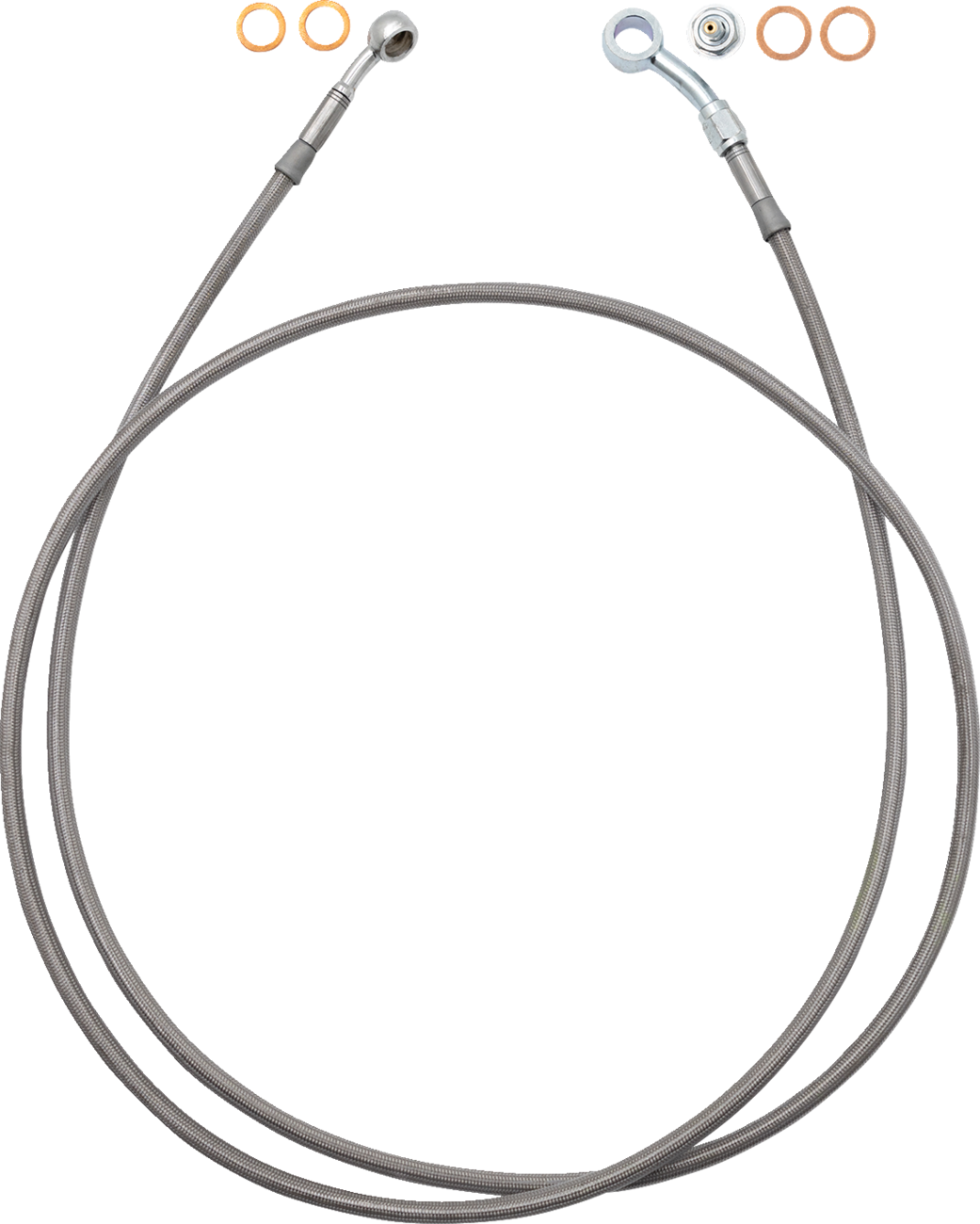 FAT BAGGERS INC. EZ Install Brake Line - 60" - Stainless Steel Braid