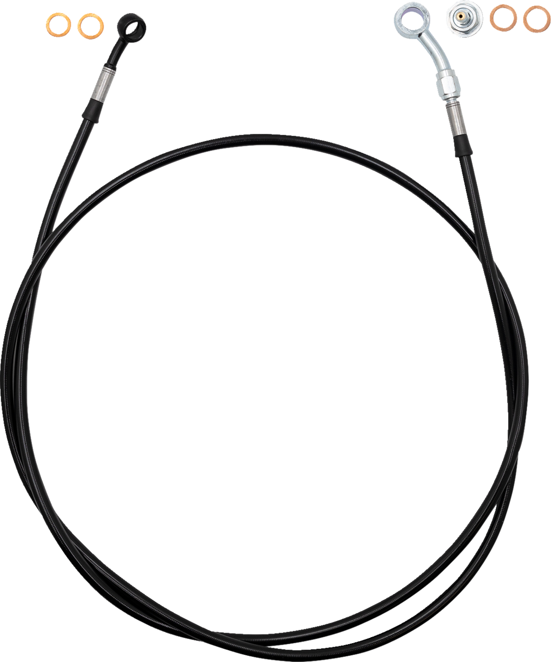 FAT BAGGERS INC. EZ Install Brake Line - 69" - Black Braid