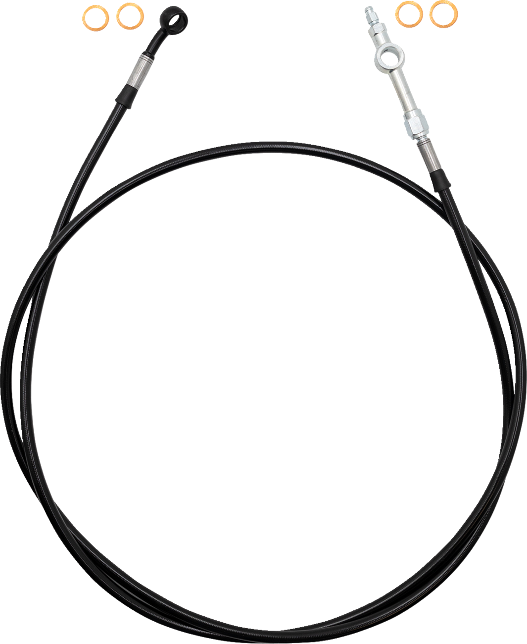 FAT BAGGERS INC. EZ Install Brake Line - 62" - Black Braid
