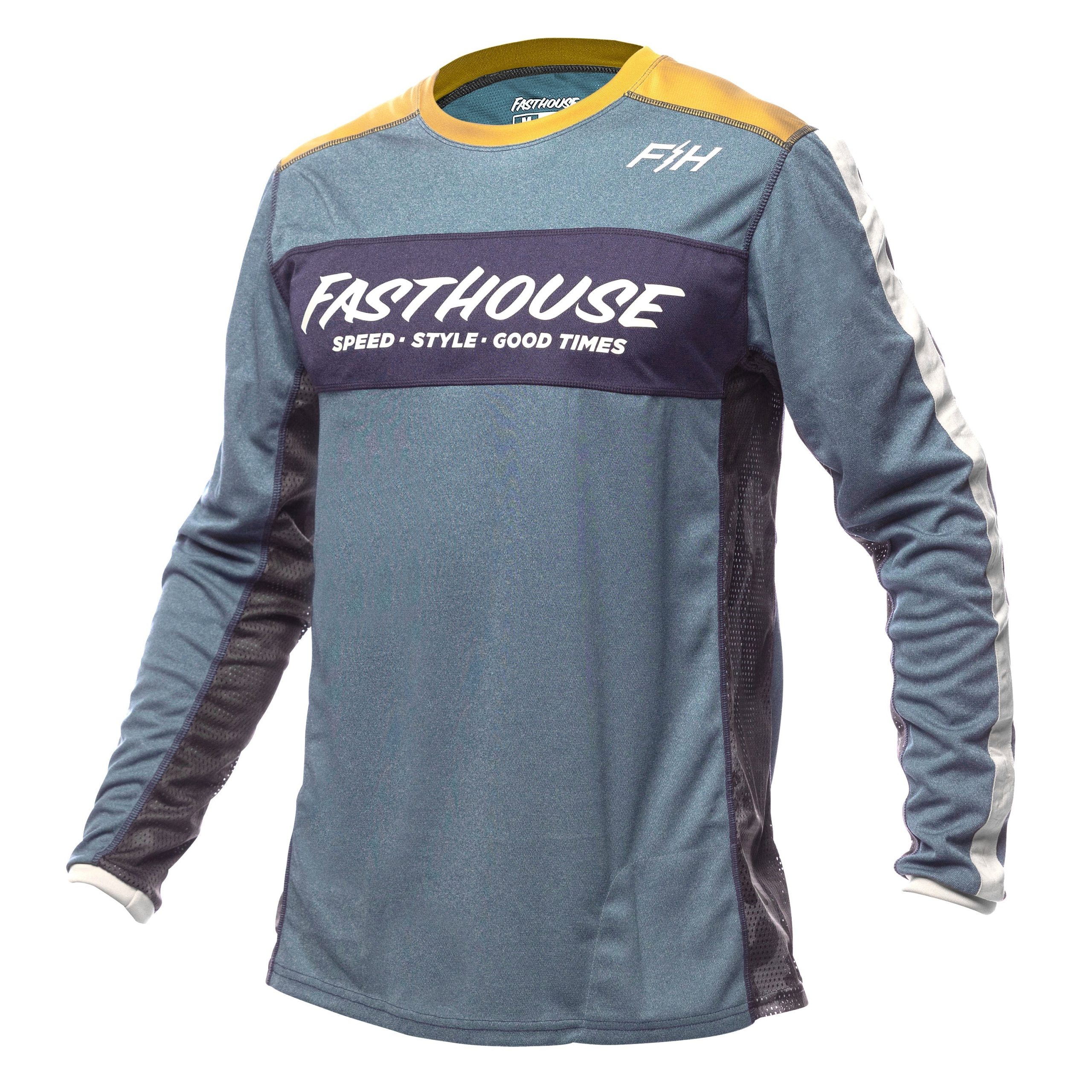 Fasthouse Classic Acadia Long Sleeve MTB Jersey - Heather Indigo