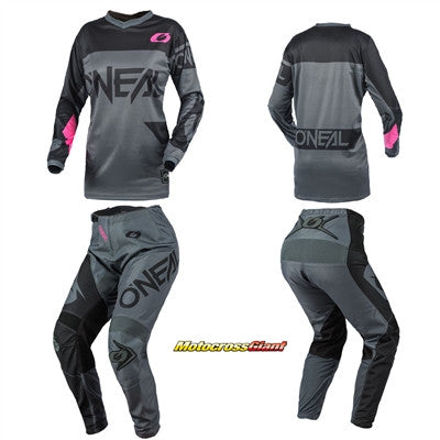O'NEAL 2021 Girls Youth/Kids Element Racewear Jersey Pant Combo Pink/Grey