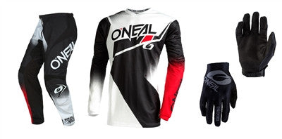 Oneal 2022 Element Racewear Black/White Jersey Pant Matrix Gloves Combo