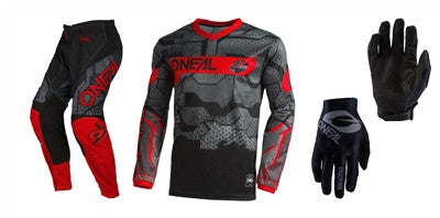 Oneal 2022 Element Camo Red Jersey Pant Matrix Gloves Combo
