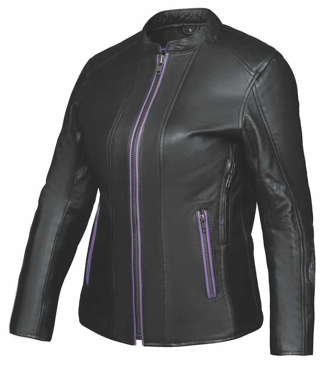 Lita - Ladies Purple Wing Leather Jacket