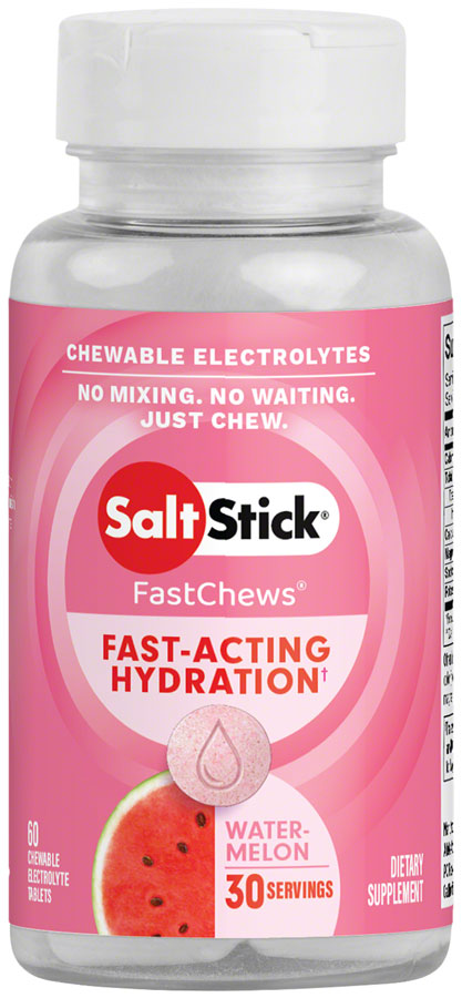 Saltstick Fastchews Chewable Electrolyte Tablets - Bottle of 30, Seedless Watermelon