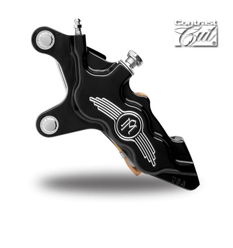 Harley XL Sportster '84-'99 Front Left Contrast Cut 6-Piston Differential Bore Caliper for 13" Discs by Performance Machine
