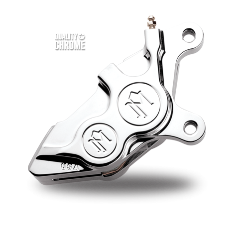Harley VRSC V-Rod '06-'15 Front Left Chrome 4-Piston Direct Bolt-On Caliper for 11.8" Discs by Performance Machine