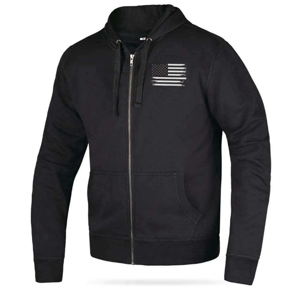 Patriot - Men’s Reflective American Flag Motorcycle Hoodie – Bold Patriotic Gear for Riders