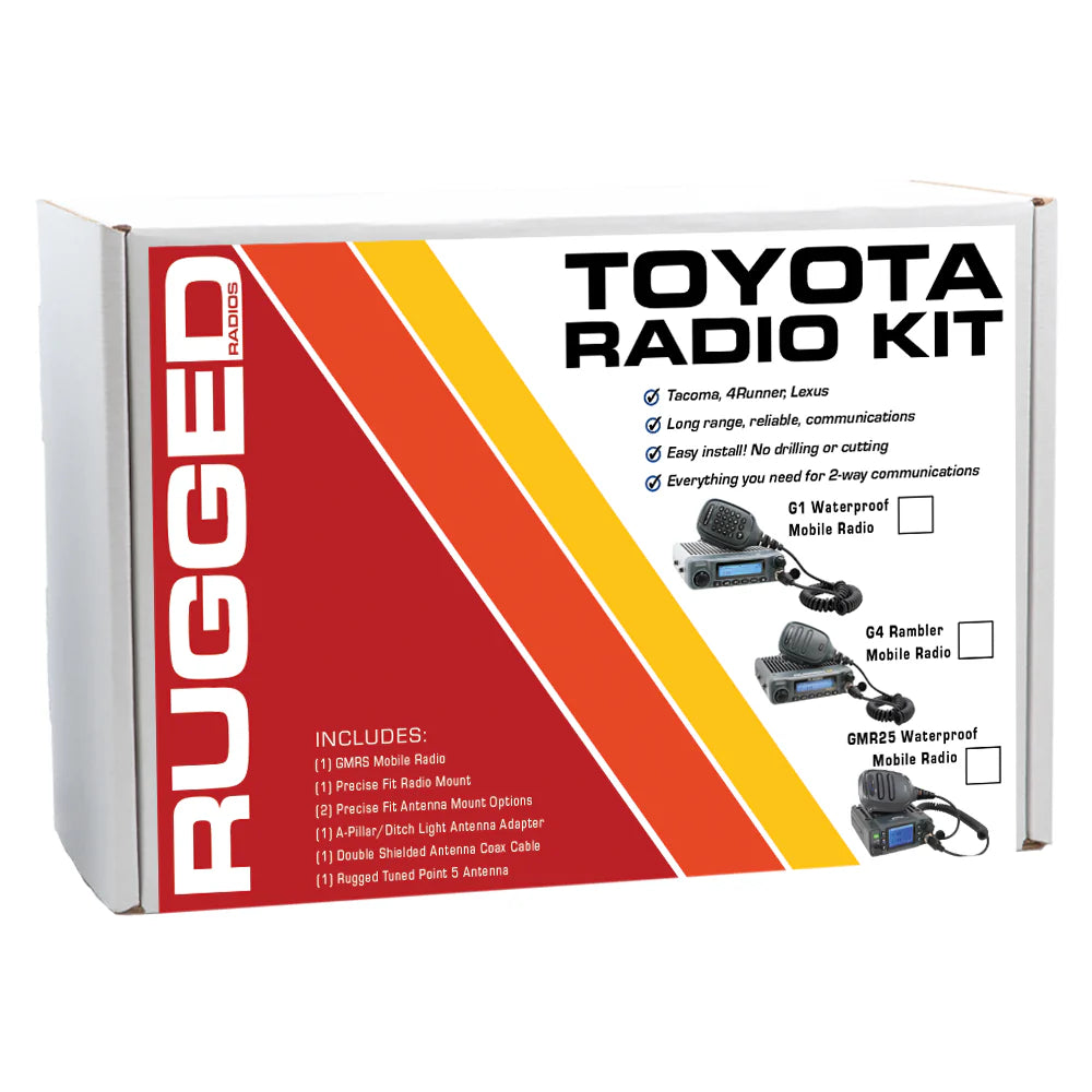 Rugged Radios Two-Way GMRS Mobile Radio Kit Toyota Tacoma/4Runner/Sequoia/Lexus