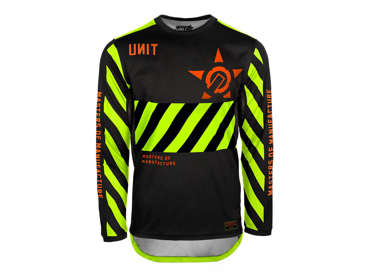 Unit Hazard Long Sleeve MX Jersey - Slim Fit - Black-Yellow