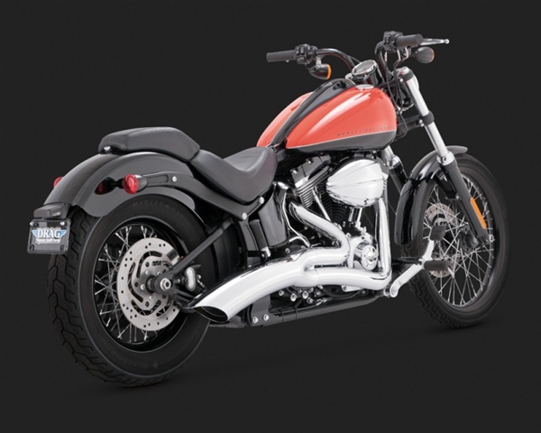 Harley Softail '12-Current Chrome Big Radius 2-Into-1 Exhaust by Vance & Hines