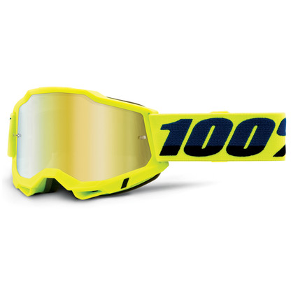 100% Fluorescent Yellow Accuri 2 Junior Youth Goggles