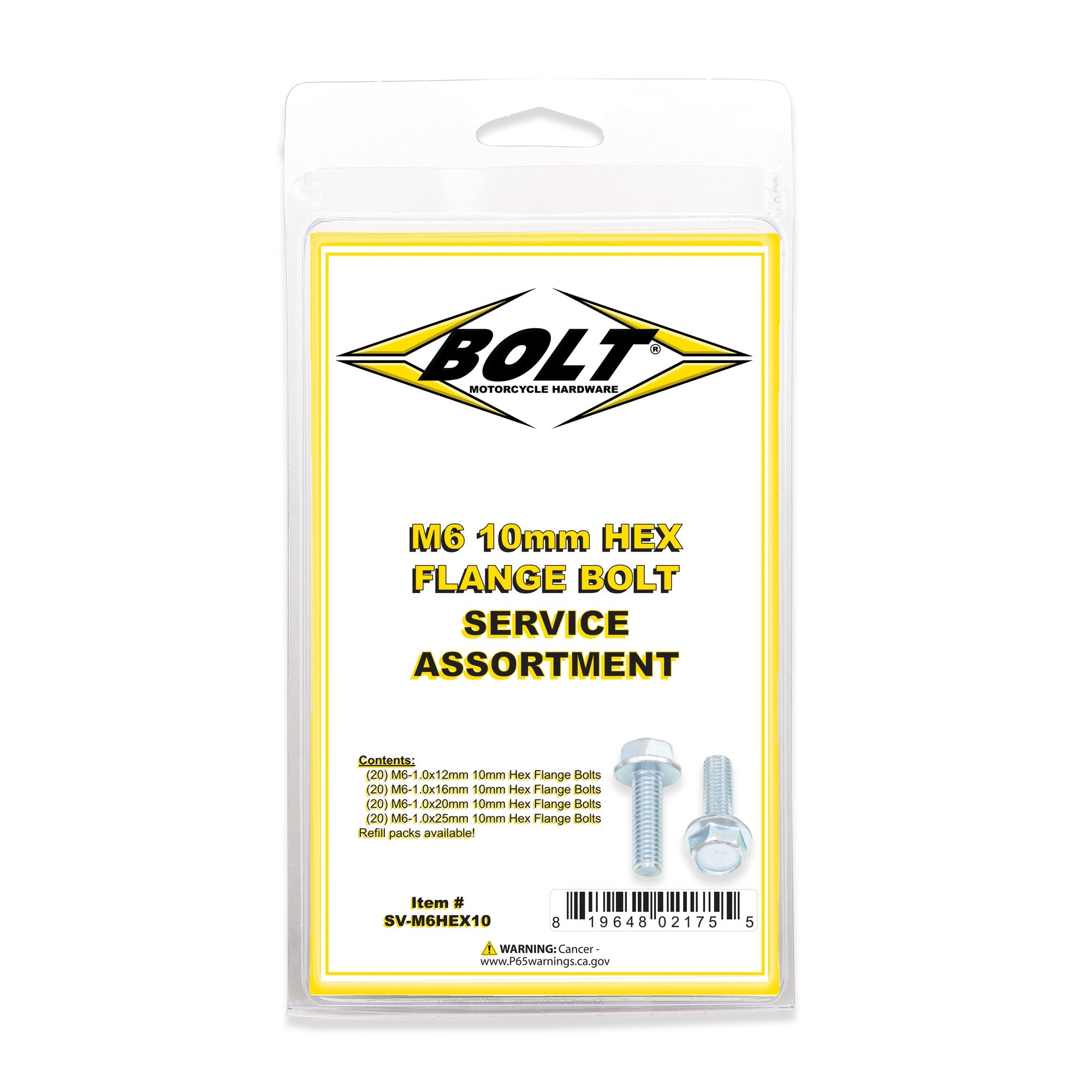 BOLT M6 10MM HEX FLANGE ASSORTMENT 80 PIECE KIT - 023-10600