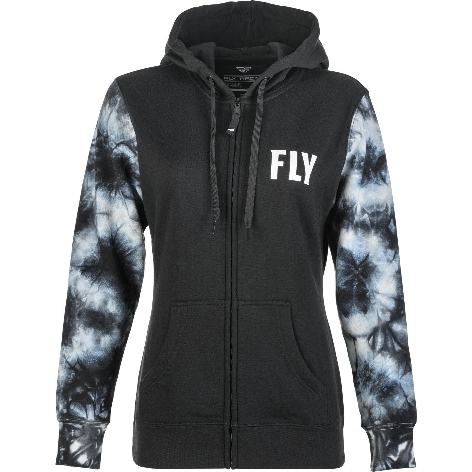 FLY RACING WOMEN'S FLY TIE-DYE ZIP UP HOODIE BLACK/GREY