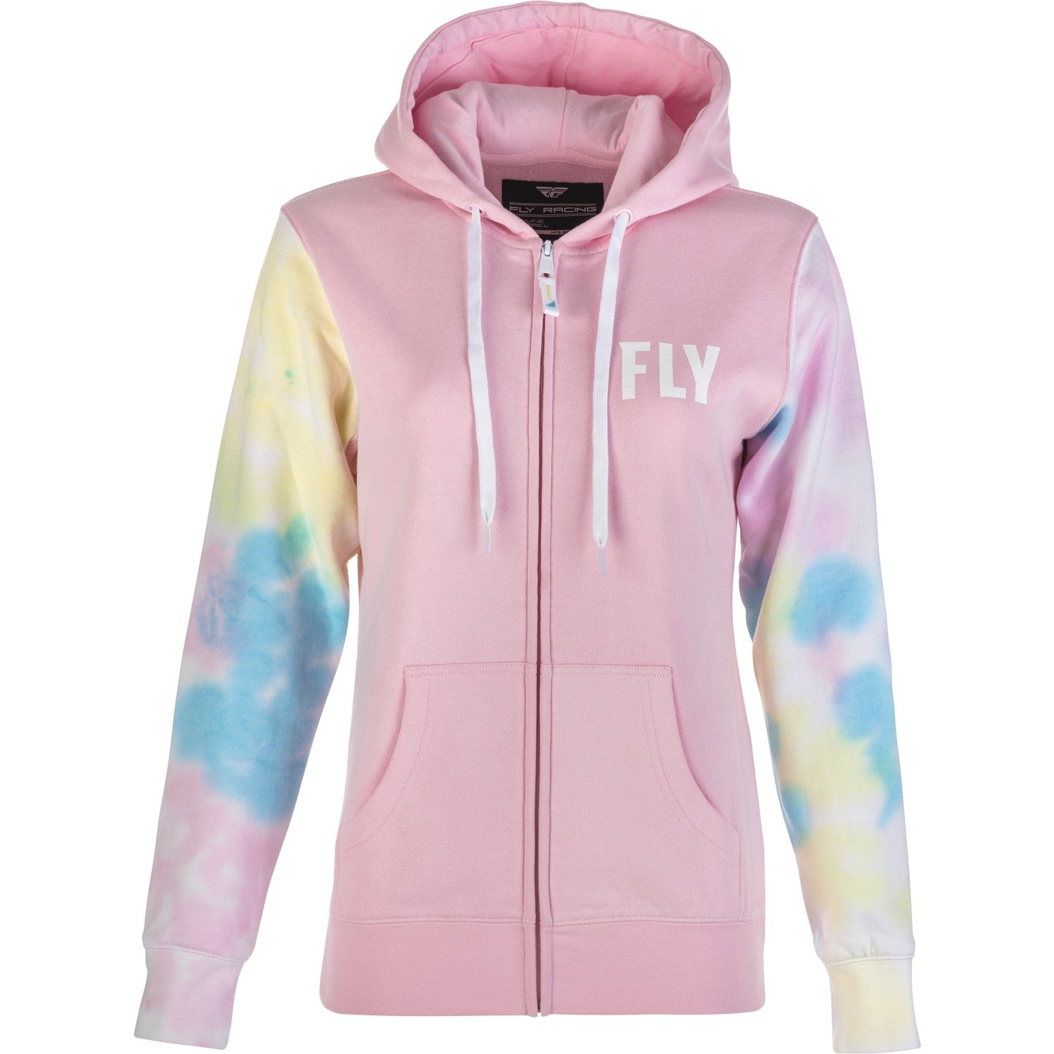 FLY RACING WOMEN'S FLY TIE-DYE ZIP UP HOODIE PINK/YELLOW/BLUE
