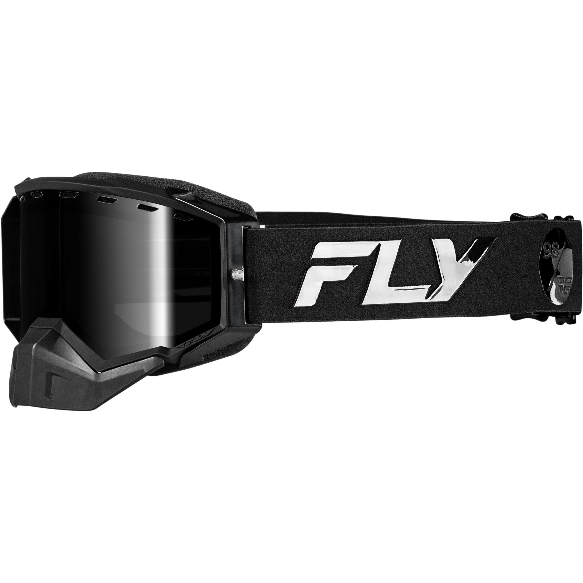 FLY RACING ZONE ELITE SNW GOGGLE BLK/BLK W/BLK MIR/PLRZD SMOKE LENS - 37-4108