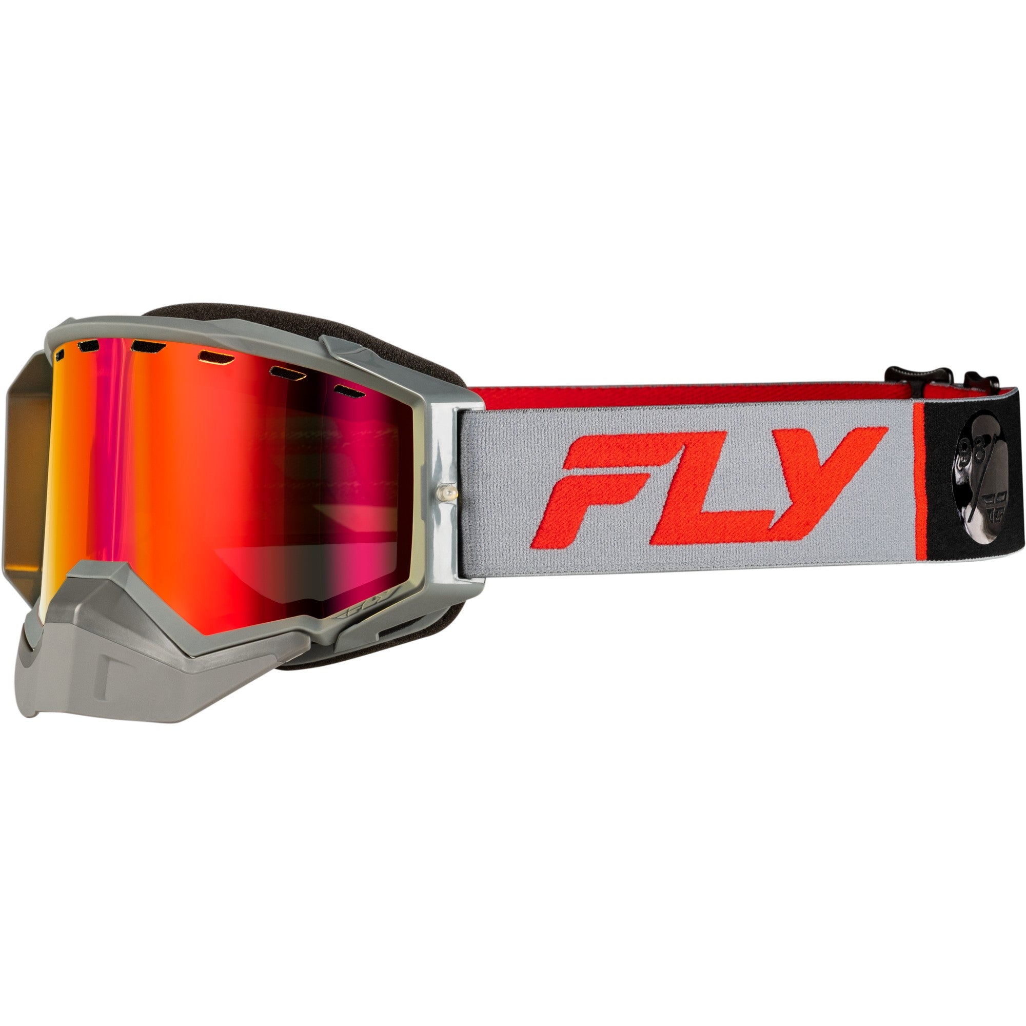 FLY RACING ZONE ELITE SNW GOGGLE GREY/RED W/RED MIR/PLRZD AMBER LENS - 37-4107