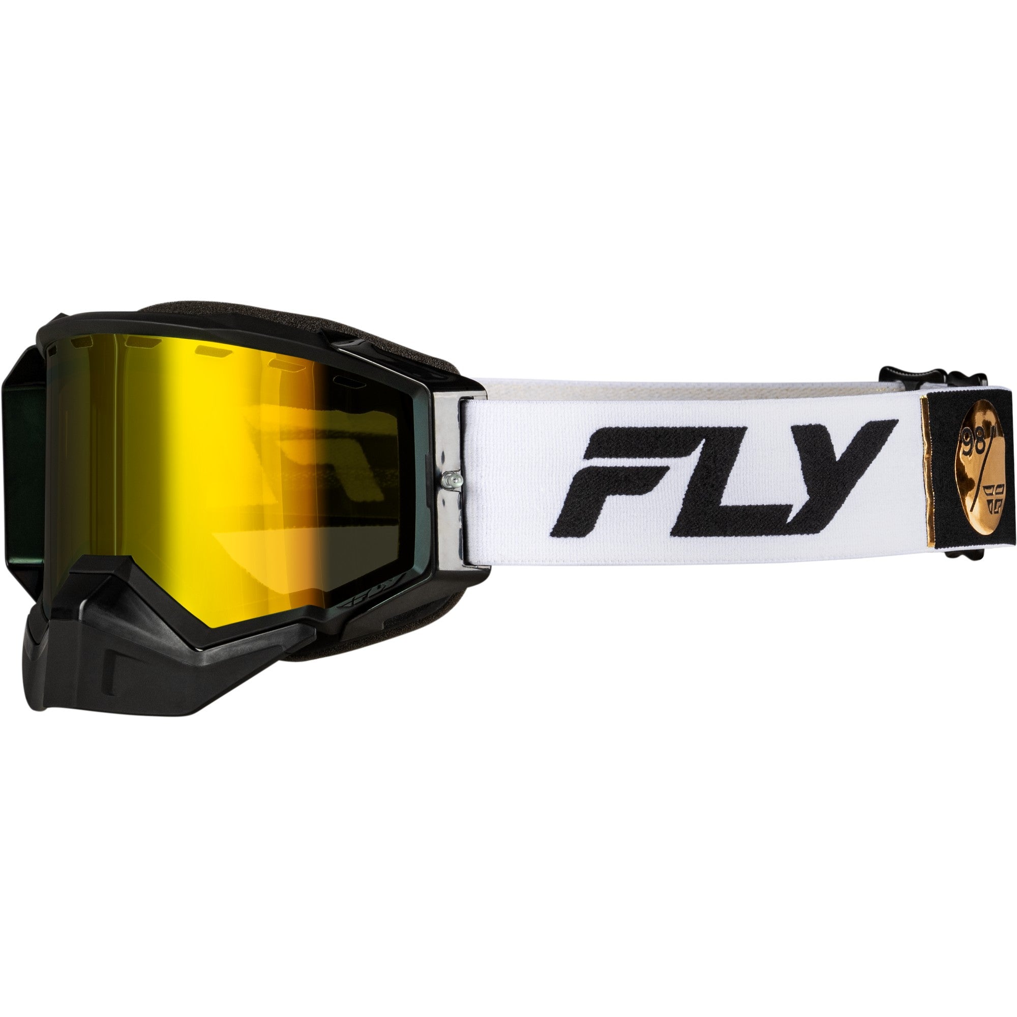 FLY RACING ZONE ELITE SNW GOGGLE WHT/BLK W/PLRZD YELLOW LENS - 37-4105
