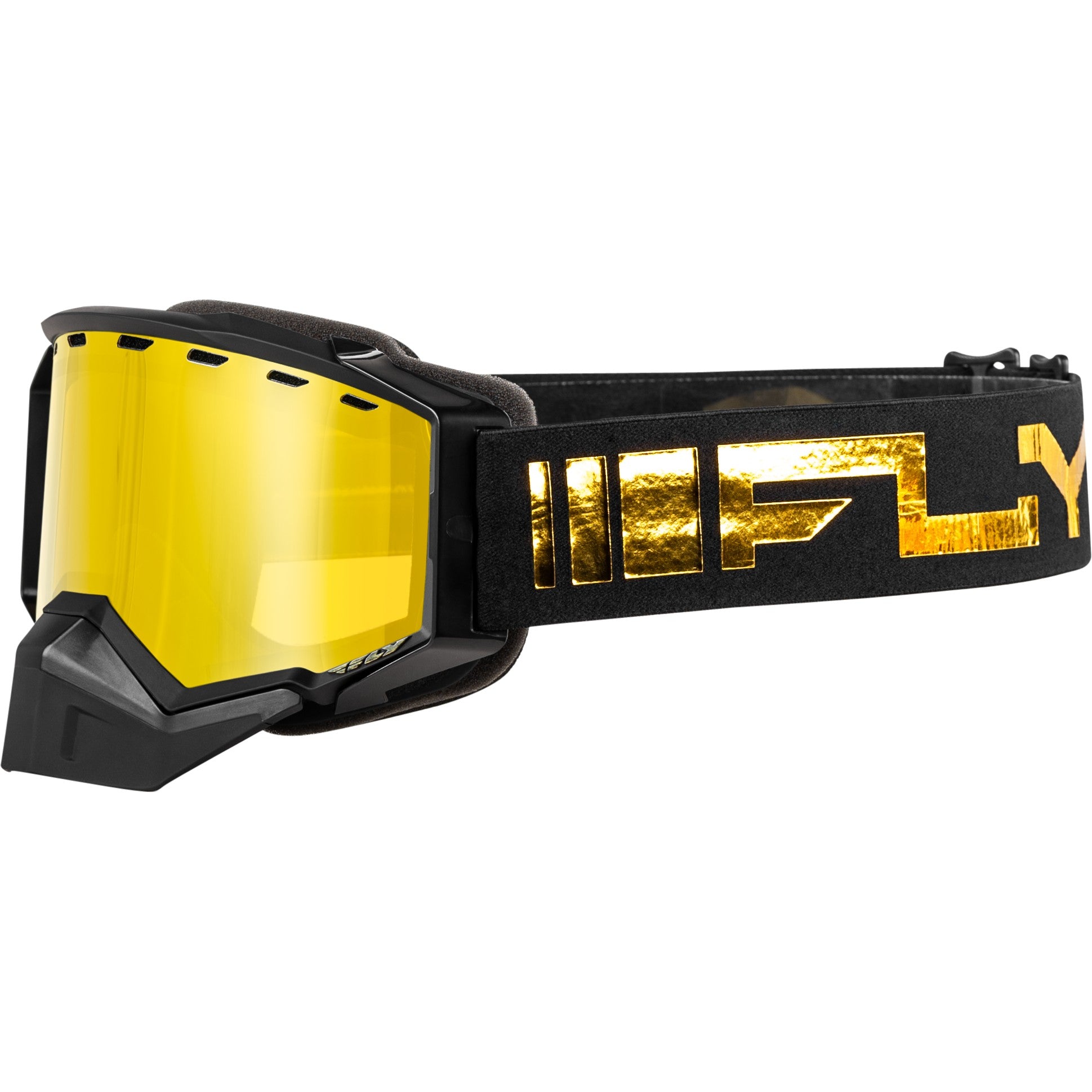 FLY RACING ZONE SNOW GOGGLE BLACK/GOLD W/ GOLD MIRROR/YELLOW LENS - 37-50278