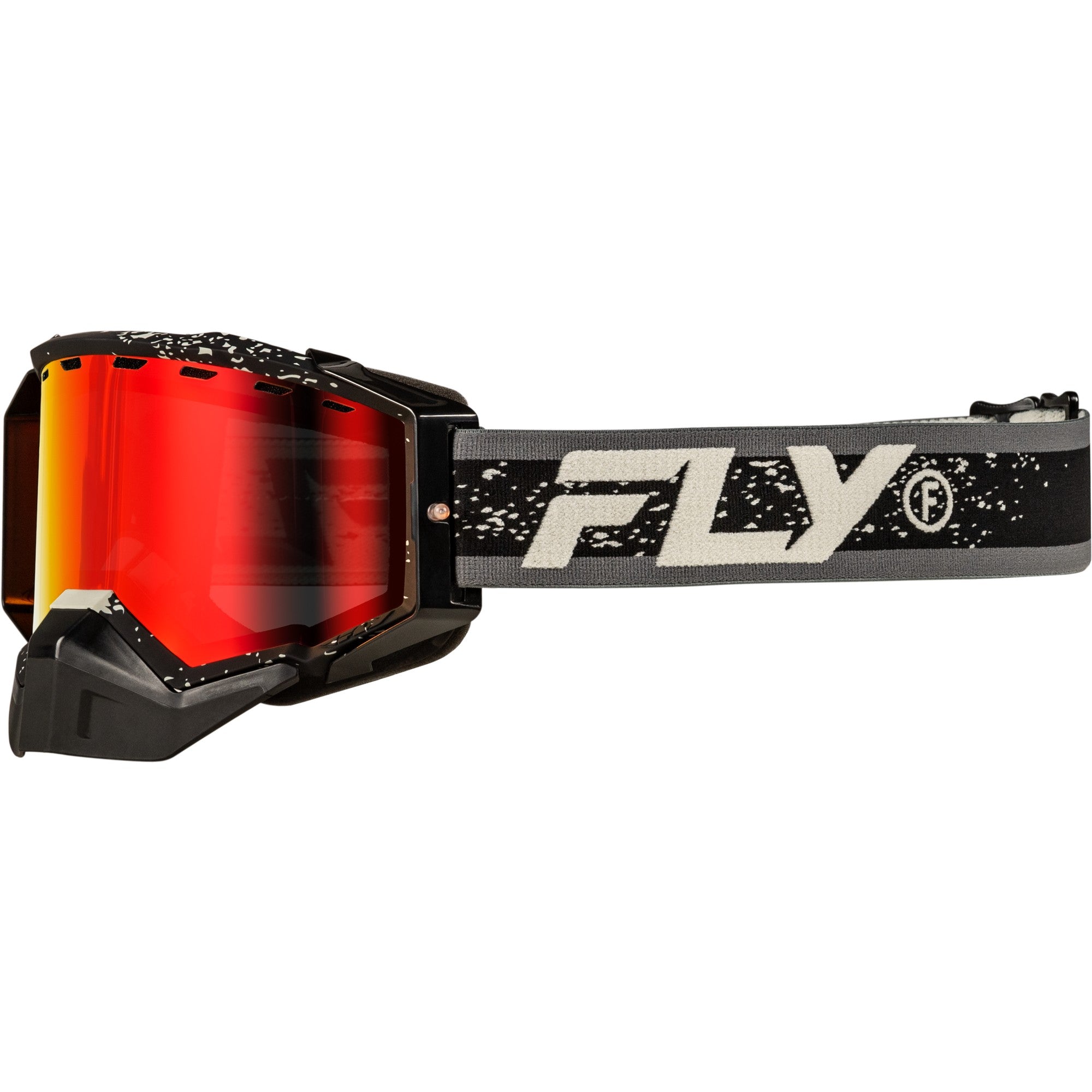 FLY RACING ZONE SNOW GOGGLE BLACK/GREY W/RED MIRROR/AMBER LENS - 37-50279