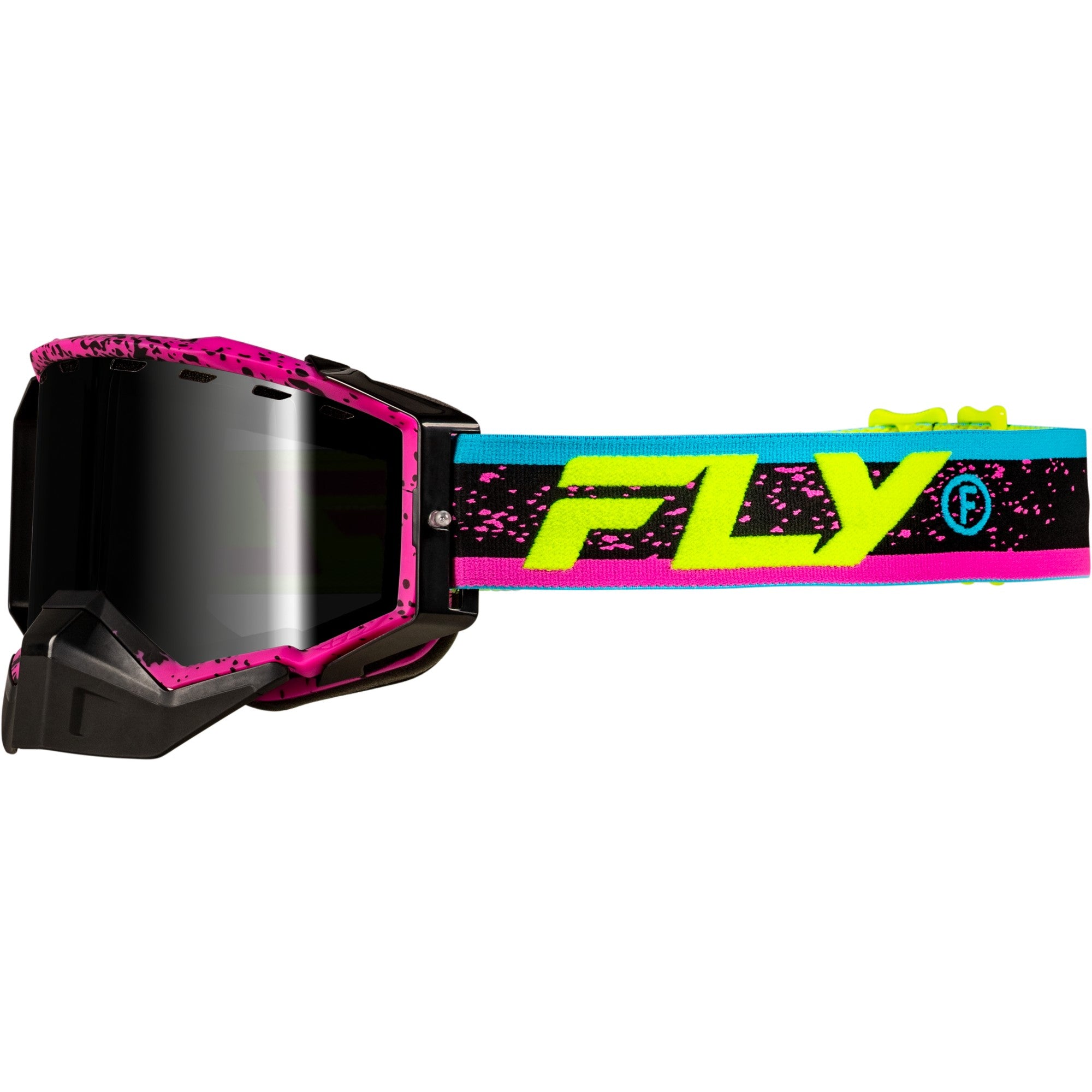 FLY RACING ZONE SNOW GOGGLE PINK/BLK W/PINK MIRROR/ROSE LENS - 37-50283