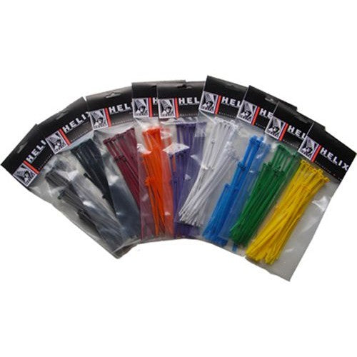 HELIX CABLE TIES 4" BLACK 100/PK - 14-0320