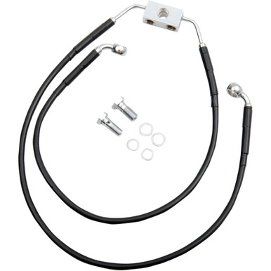 Drag Specialties - Brake Line - Front - Black - +10" - FXDWG '12-'17
