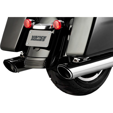 Vance & Hines #16672 - Twin Slash Slip-On Muffler - Chrome - FL