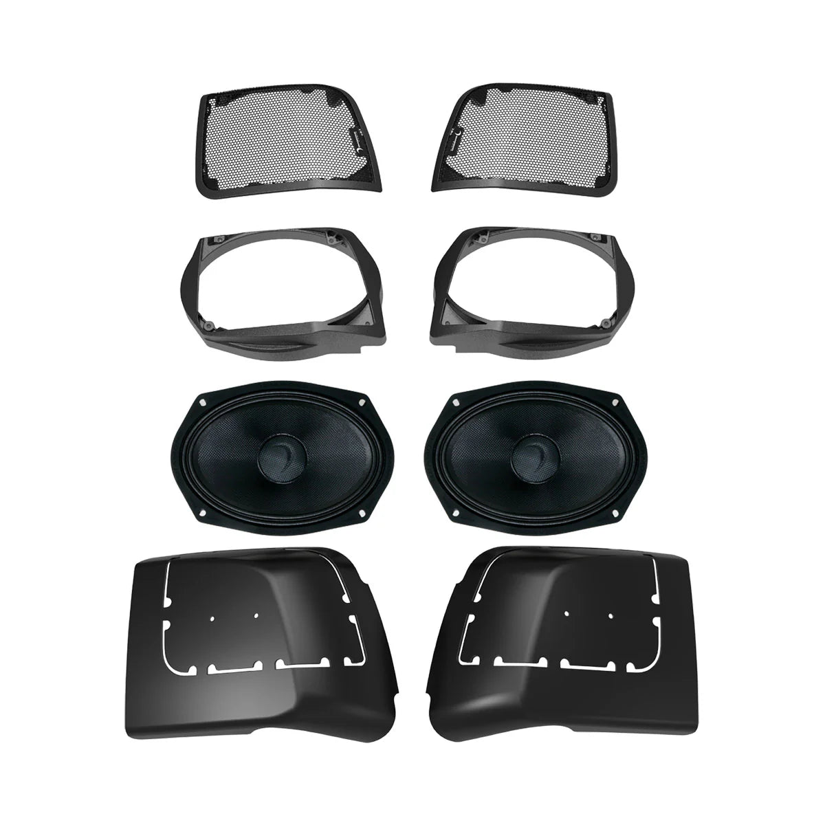 DIAMOND AUDIO ( 2 & 4 OHM ) MSHXM69F2BKLK 2014-2023 HARLEY DAVIDSON CUT IN SPEAKER LID KIT WITH HXM69