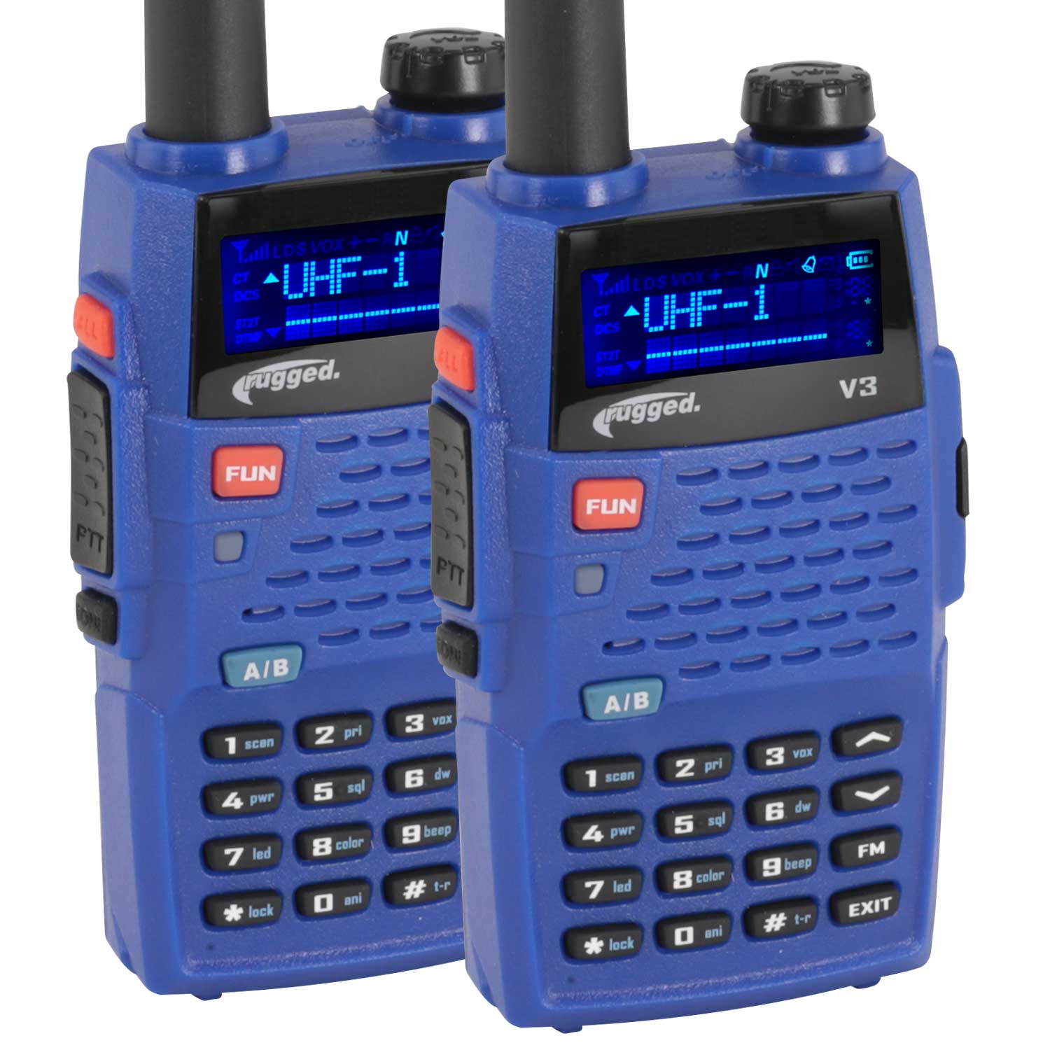 Rugged Radios 2 PACK - V3 - Business Band Two Way Handheld Radios - Analog Only