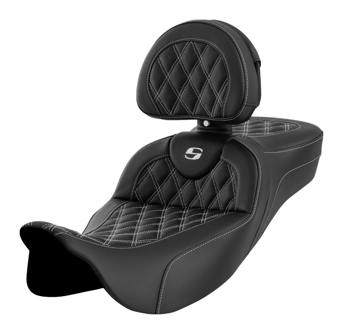 Saddlemen Roadsofa LS Lattice Stitch 2-Up Seat For Harley Touring 2008-2025
